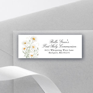 First Holy Communion White Daisy Return Address