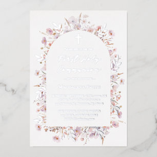 First Holy Communion wildflowers silver