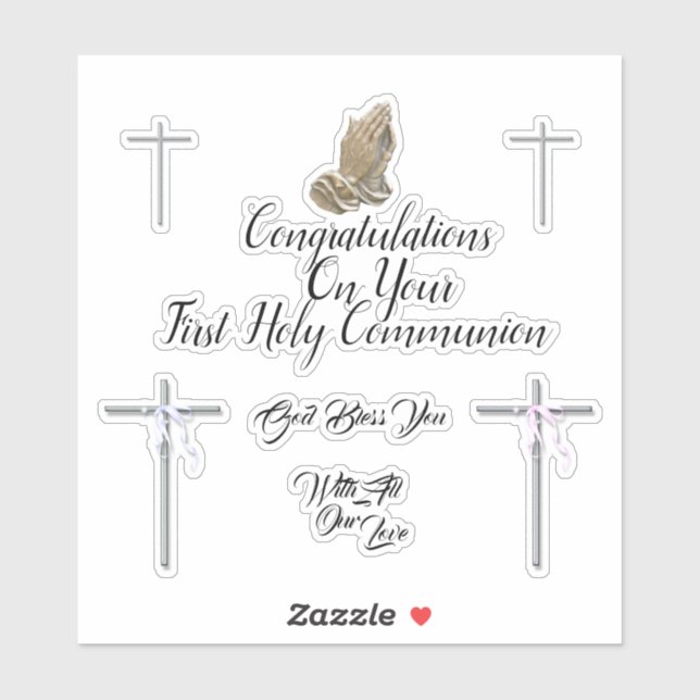 First holy communion wishes | crosses prayers (Sheet)