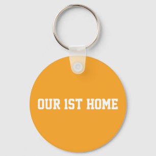 First home gingham pattern key ring