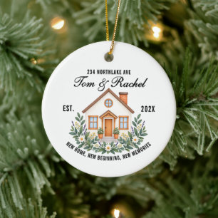 First Home New House New Beginning Floral Design C Ceramic Tree Decoration
