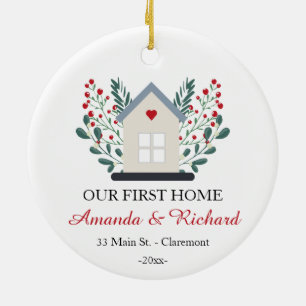First Home personalised keepsake Christmas Ceramic Tree Decoration