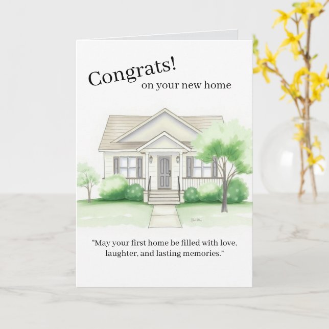 First Home Purchase Card  (Yellow Flower)