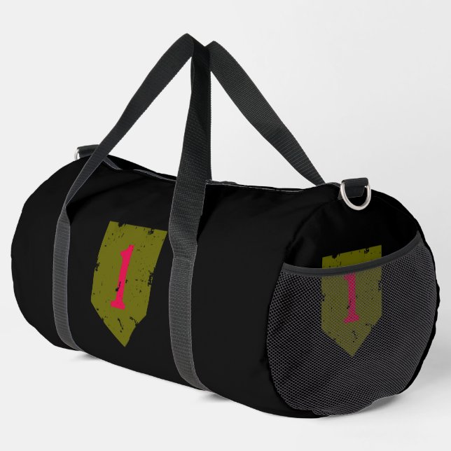 First Infantry Division "Big Red One" Distressed Duffle Bag (Right Corner)