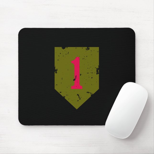 First Infantry Division "Big Red One" Distressed Mouse Mat (With Mouse)