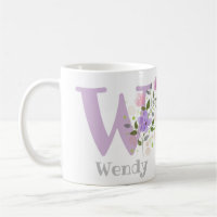 First Initial Plus first Name with Flowers