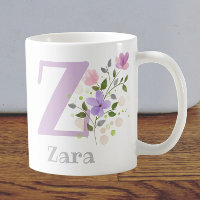 First Initial Plus first Name with Flowers