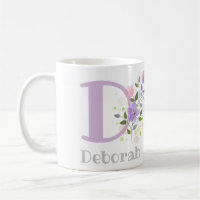 First Initial Plus Name Deborah with Flowers