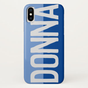 First Initial Plus Name Donna with Flowers iPhone X Case