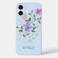 First Initial Plus Name Emily with Flowers
