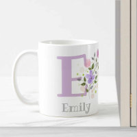 First Initial Plus Name Emily with Flowers