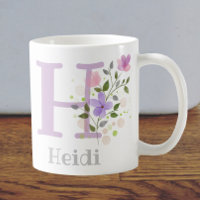 First Initial Plus Name Heidi with Flowers
