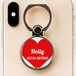 First Initial Plus Name Holly with Flowers Phone Ring Stand