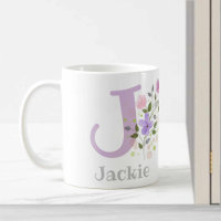 First Initial Plus Name Jackie with Flowers