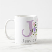 First Initial Plus Name Jessica with Flowers