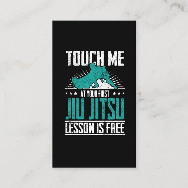 First Jiu Jitsu Lesson Is Free Brazilian BJJ Business Card (Front)