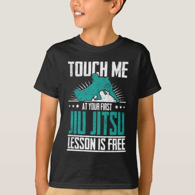 First Jiu Jitsu Lesson Is Free Brazilian BJJ T-Shirt (Front)