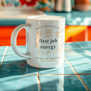First Job Energy Doodles Monogram Coffee Mug
