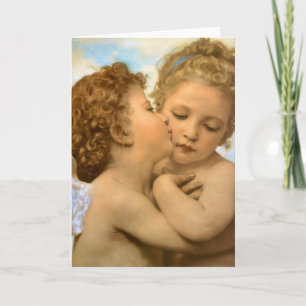 First Kiss (angel detail) by Bouguereau Card