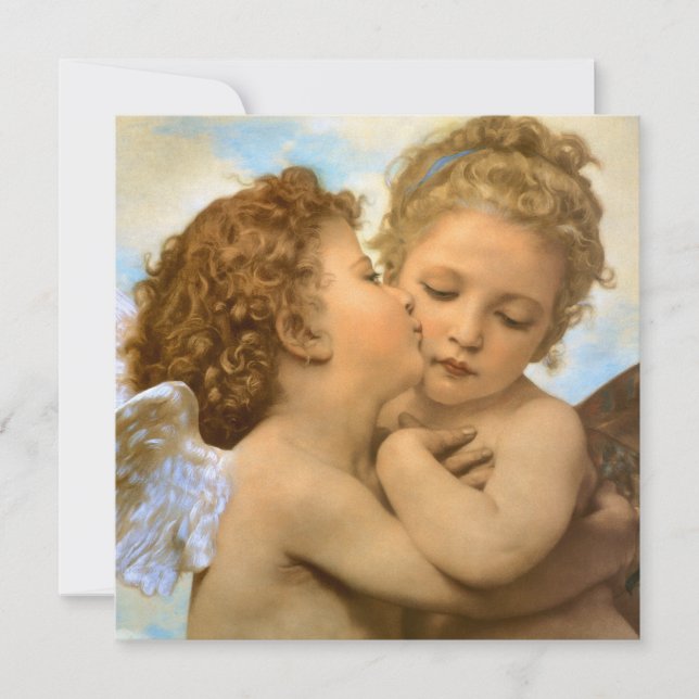 First Kiss (angel detail) by Bouguereau Invitation (Front)