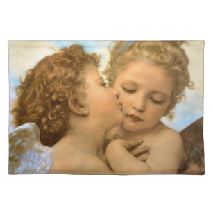 First Kiss (angel detail) by Bouguereau Placemat