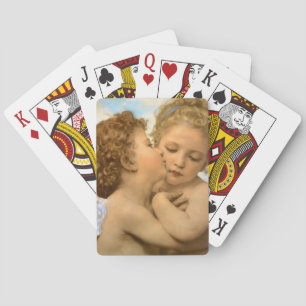 First Kiss (angel detail) by Bouguereau Playing Cards