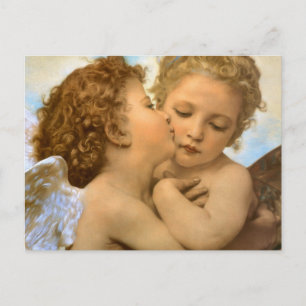 First Kiss (angel detail) by Bouguereau Postcard
