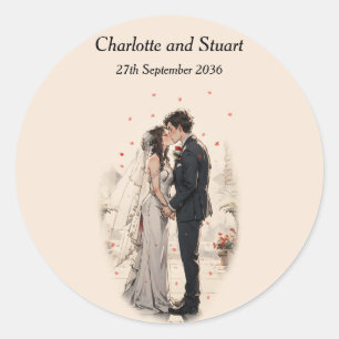 First Kiss Classic Round Sticker