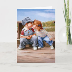 First Kiss Greeting Card - Horizontal