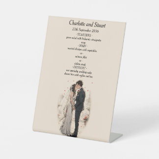 First Kiss Menu Pedestal Sign