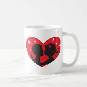 First Kiss Red Heart Mug
