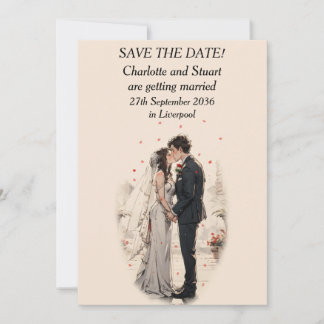 First Kiss Save The Date Card