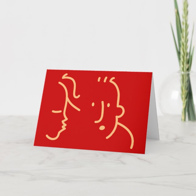 First Kiss? Valentines Holiday Card (Front)