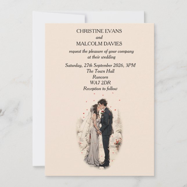 First Kiss Wedding Invitation (Front)