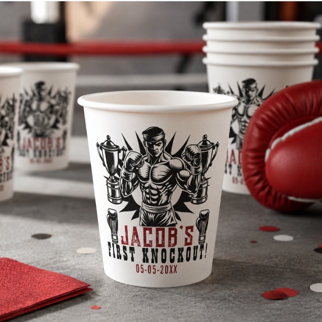 First Knockout Boxing Birthday Party Paper Cups (First Knockout Boxing Birthday Party Paper Cups)