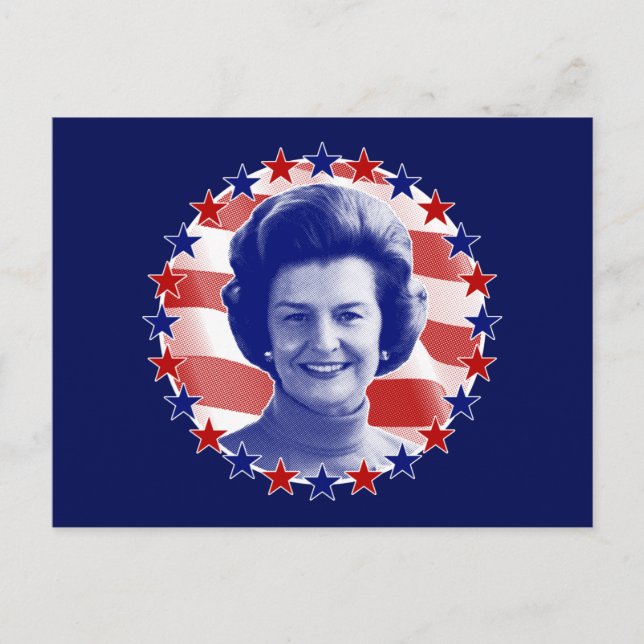 First Lady Betty Ford Stars and Stripes Postcard (Front)