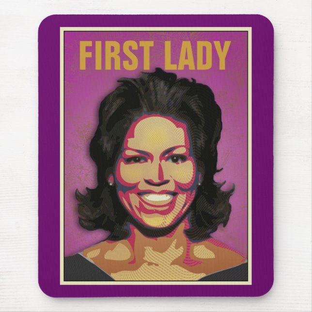 First Lady Michelle Obama Mouse Mat (Front)