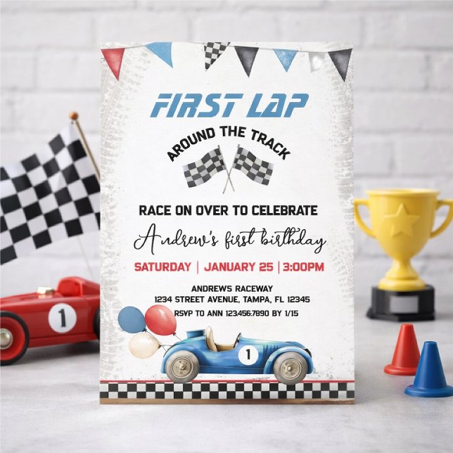 first lap, 1st birthday invitation (Creator Uploaded)