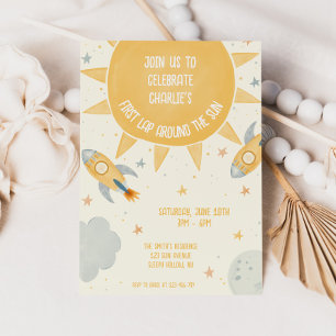 First Lap Around the Sun 1st Birthday  Invitation