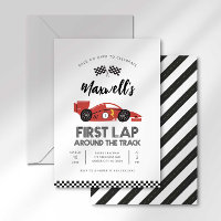 First Lap Around the Track Birthday Invitation
