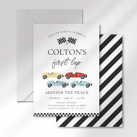 First Lap Around the Track Birthday Invitation