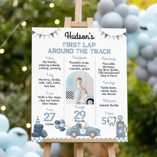 First Lap Around The Track Birthday Milestone Sign