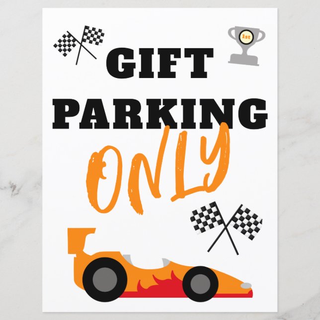 First Lap Around the Track, Gift Parking Only Sign (Front)