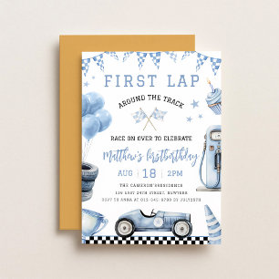 First Lap Racing Car 1st Birthday Invitation