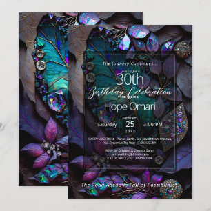 First Light Botanical Gemstone Abstract Invitation
