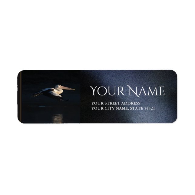 First Light Flying Pelican Return Address Label (Front)