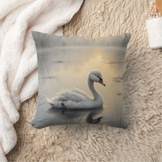 First Light Kin Swan Throw Pillow