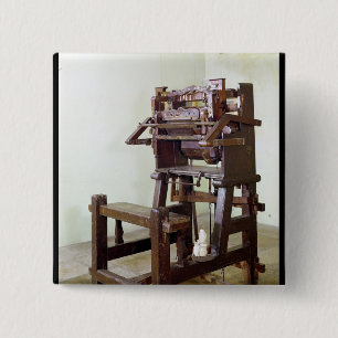 First loom for weaving stockings, 1750 15 cm square badge