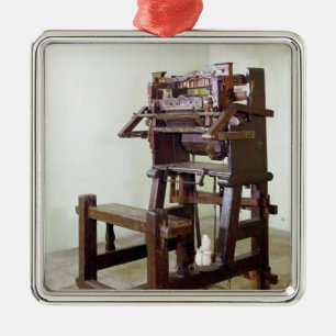 First loom for weaving stockings, 1750 metal tree decoration