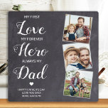 First Love Forever Hero Personalised 3 Photo Dad Plaque<br><div class="desc">Surprise dad this fathers day with a personalised 3 photo plaque. "My first Love, My Forever Hero, Always my Dad" Personalise this dad plaque with favourite photos, message and name.. Visit our collection for the best dad father's day gifts and personalised dad gifts. COPYRIGHT © 2020 Judy Burrows, Black Dog...</div>
